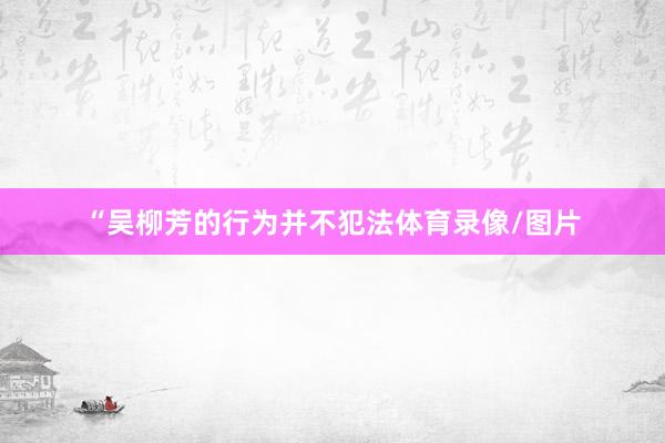 “吴柳芳的行为并不犯法体育录像/图片