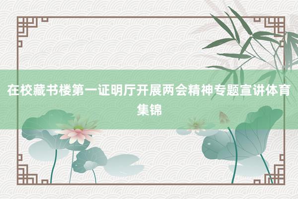 在校藏书楼第一证明厅开展两会精神专题宣讲体育集锦