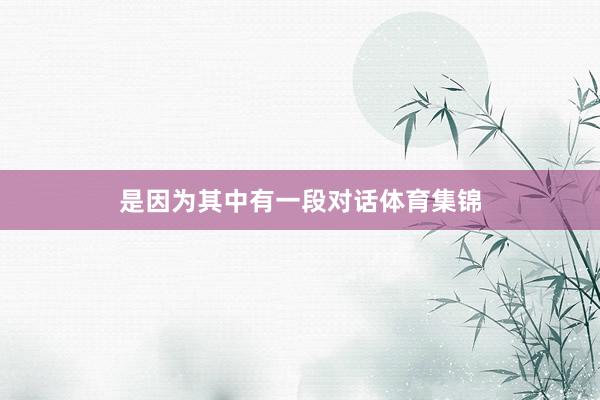 是因为其中有一段对话体育集锦