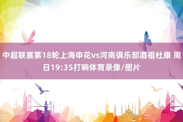 中超联赛第18轮上海申花vs河南俱乐部酒祖杜康 周日19:35打响体育录像/图片