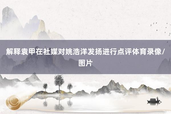 解释袁甲在社媒对姚浩洋发扬进行点评体育录像/图片