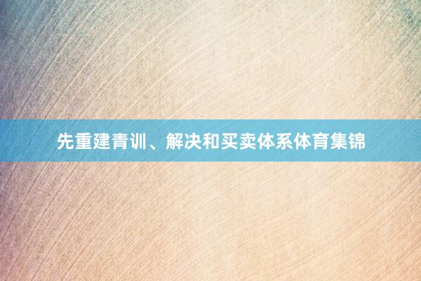 先重建青训、解决和买卖体系体育集锦